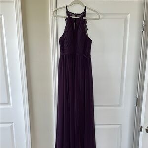 Azazie Purple Halter Sleeveless Gown for Prom